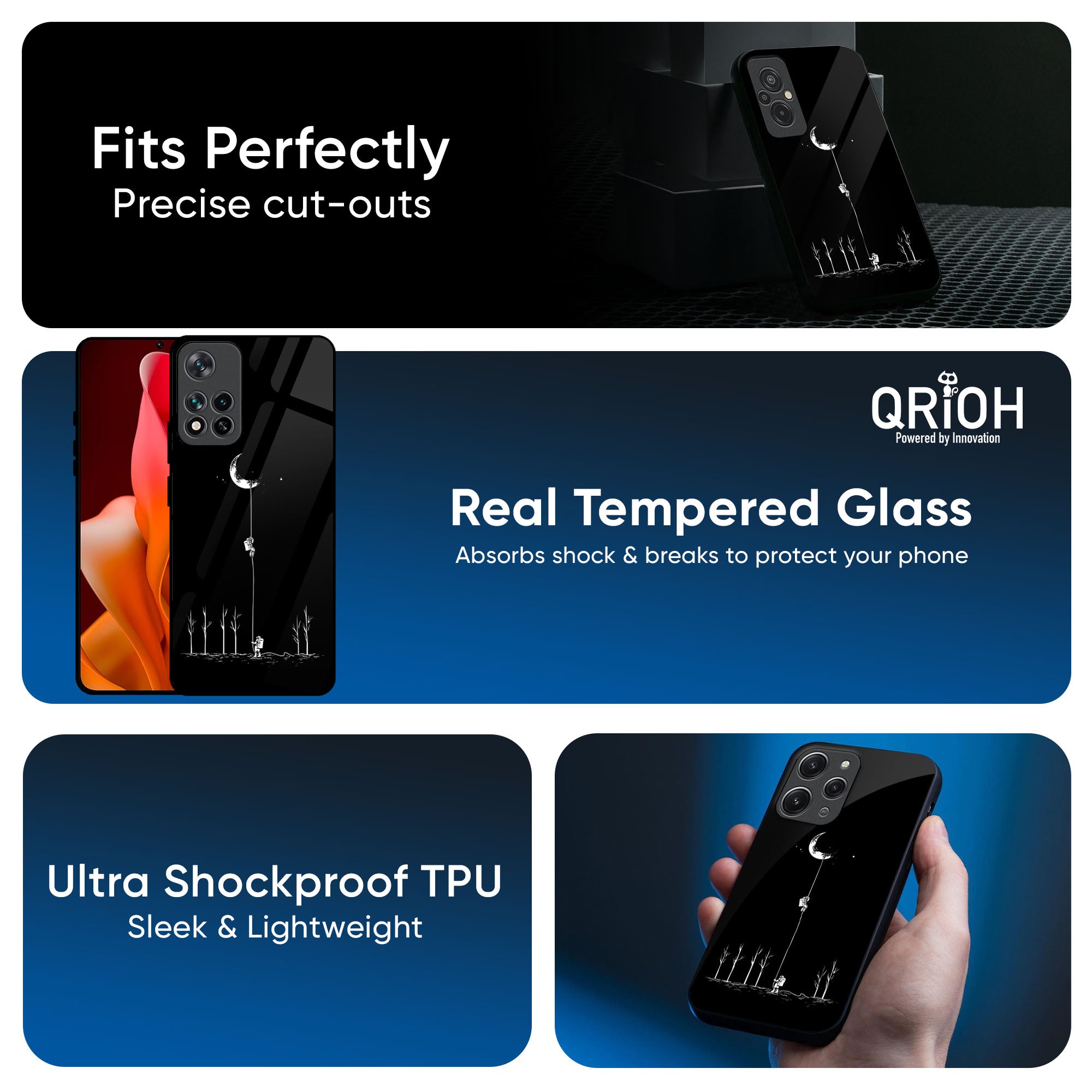 Catch the Moon Glass Case for Redmi Note 14 5G