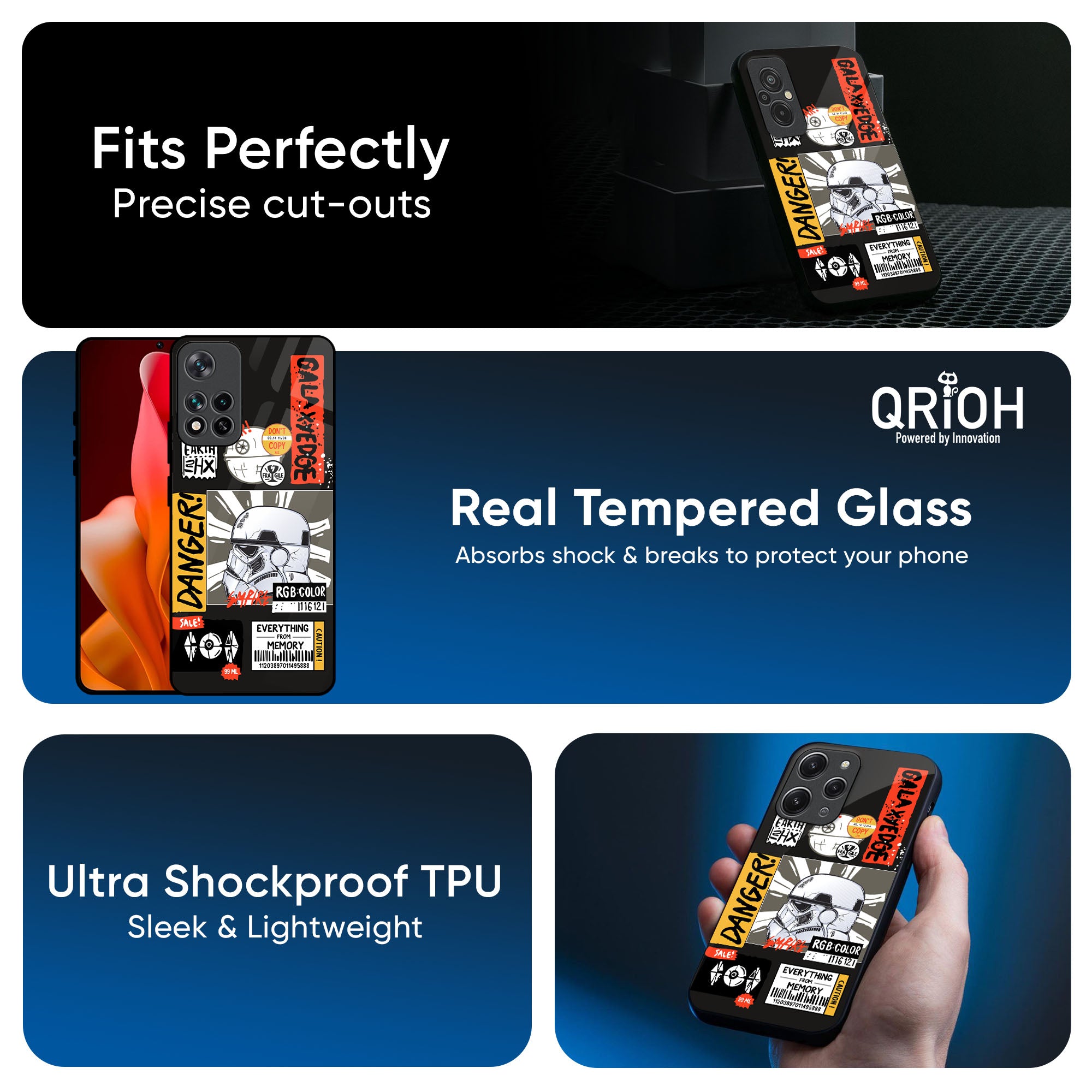 Galaxy Edge Glass Case for Redmi Note 14 5G