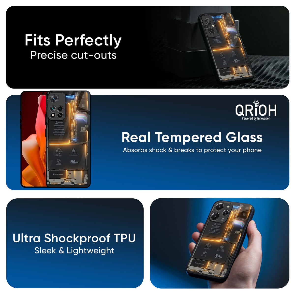 Glow Up Skeleton Glass Case for Mi 14 CIVI