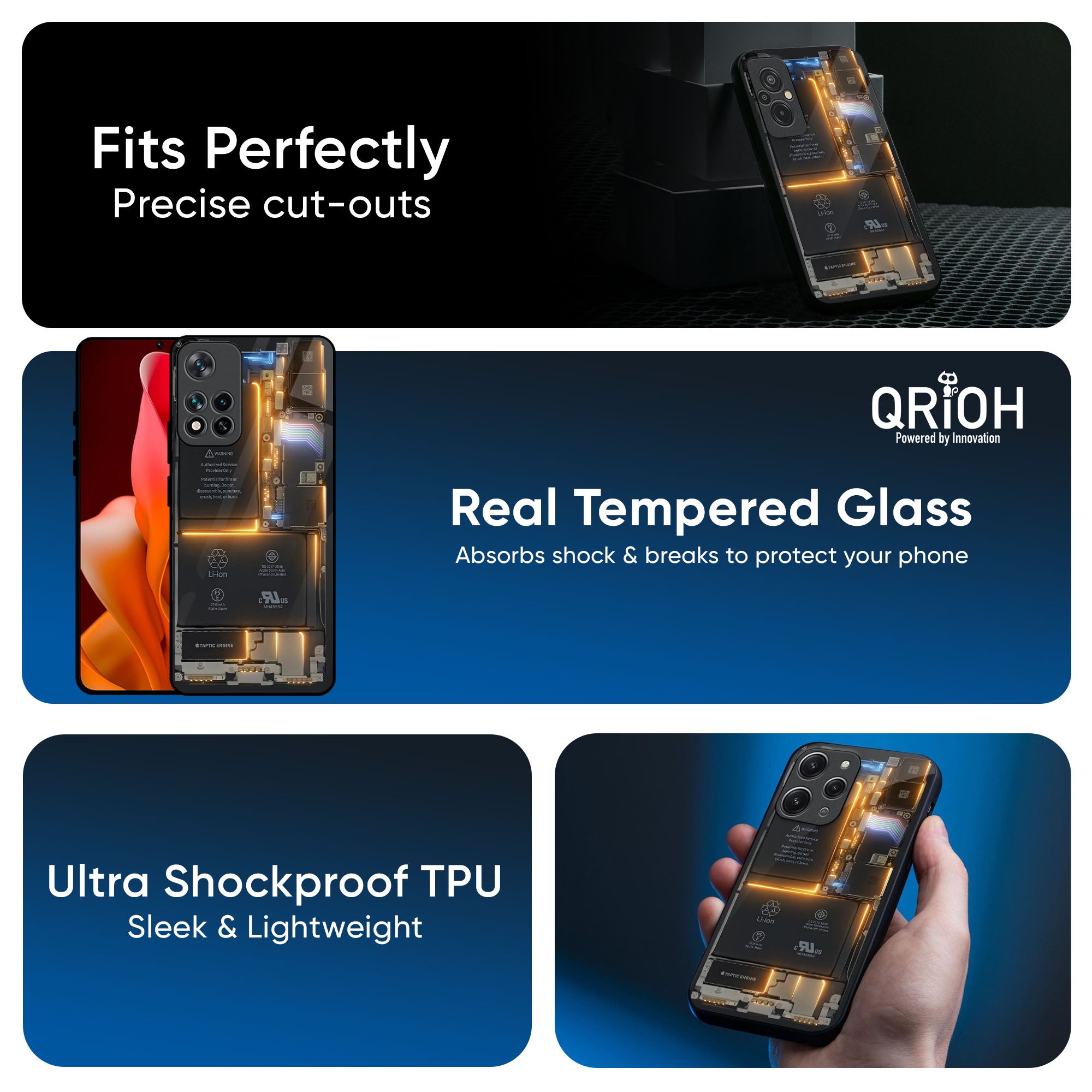 Glow Up Skeleton Glass Case for Redmi Note 14 5G