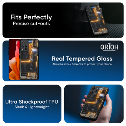 Glow Up Skeleton Glass Case for Redmi Note 14 5G