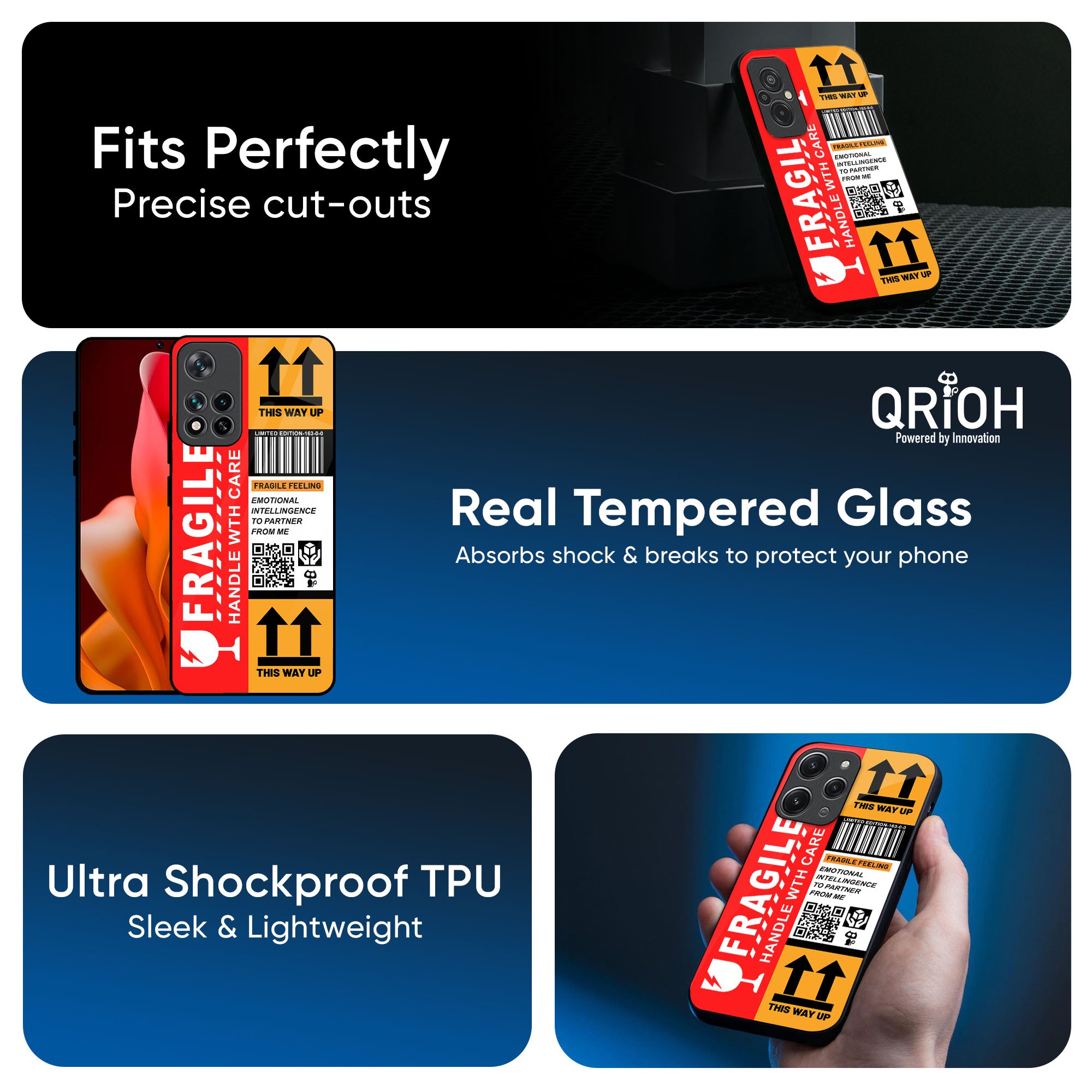 Handle With Care Glass Case for Redmi Note 14 5G