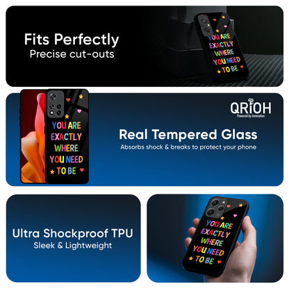 Magical Words Glass Case for Redmi Note 14 5G