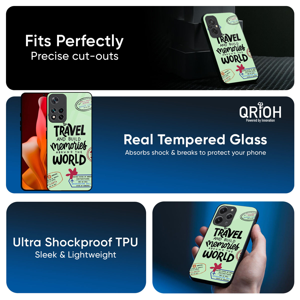 Travel Stamps Glass Case for Mi 14 CIVI