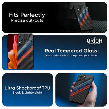 Carbon Inspired Glass Case for Redmi Note 12 5G