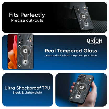 Retro Recorder Glass Case for Redmi Note 12 5G