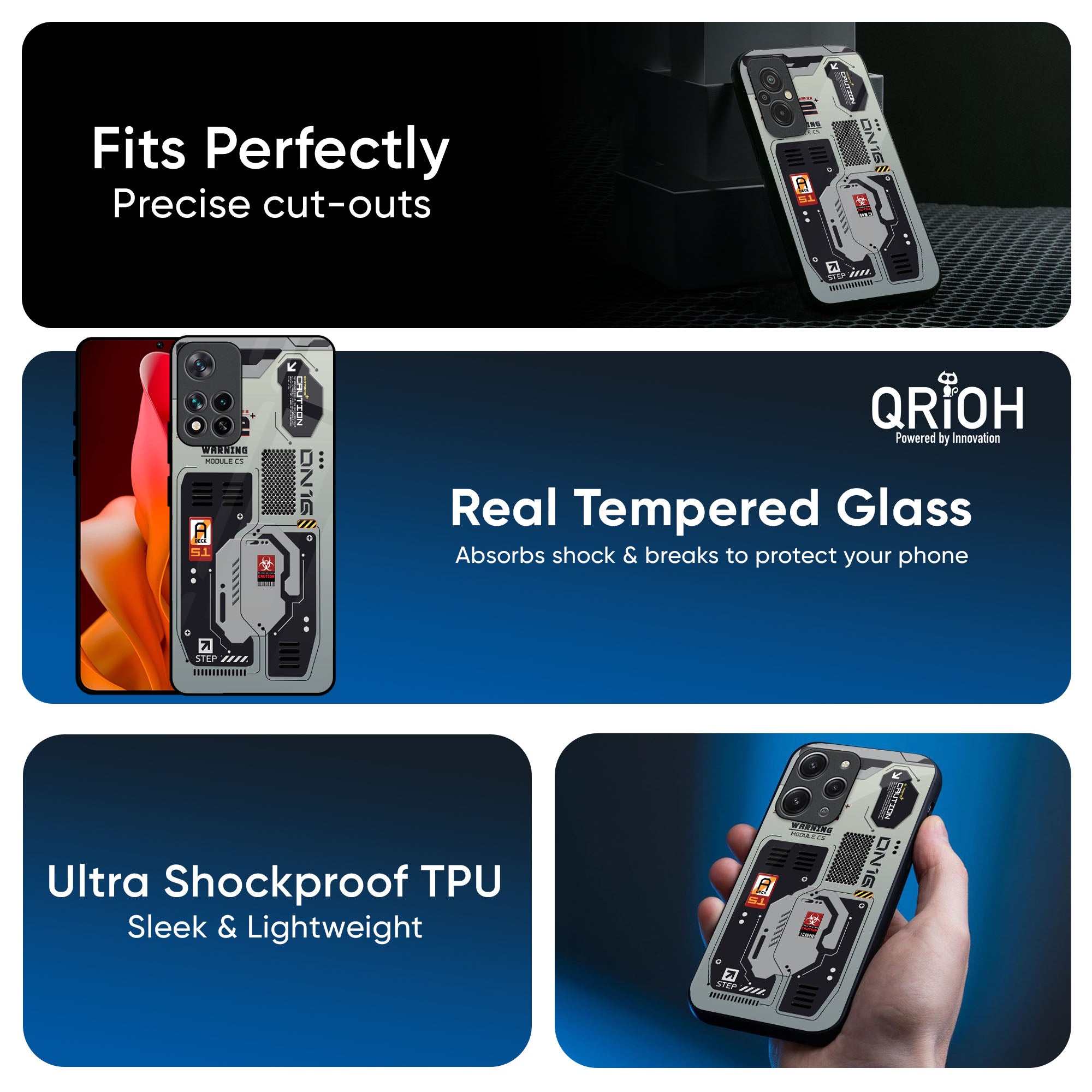 Techno Vibes Glass Case for Redmi Note 12 5G