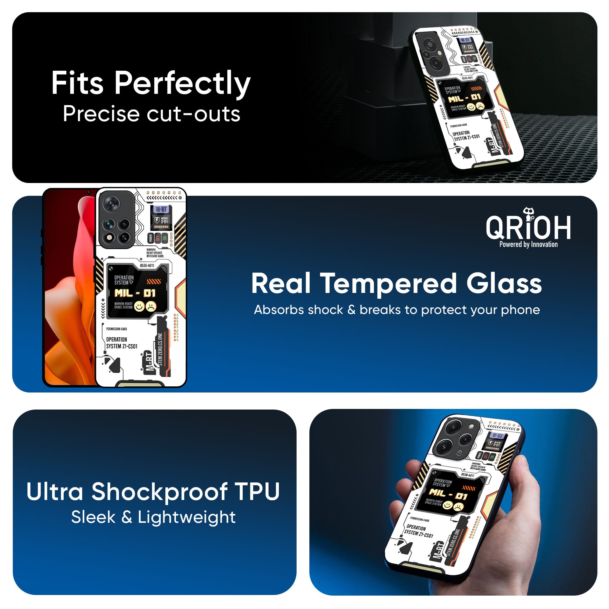 Tech Display Glass Case for Redmi Note 12 5G