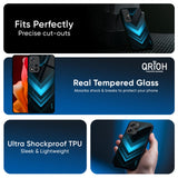Vertical Blue Arrow Glass Case For Redmi Note 14 Pro Plus 5G