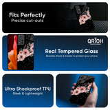 Floral Black Band Glass Case For Redmi Note 14 Pro Plus 5G