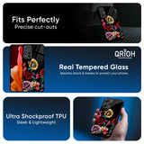 Floral Decorative Glass Case For Redmi Note 14 Pro 5G