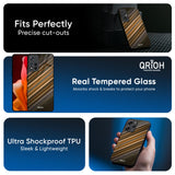 Diagonal Slash Pattern Glass Case for Redmi Note 14 Pro 5G