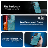 Blue Golden Glitter Glass Case for Redmi Note 14 Pro 5G