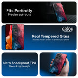 Blue & Red Smoke Glass Case for Redmi Note 14 Pro 5G