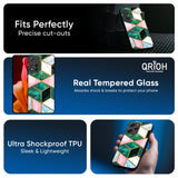 Seamless Green Marble Glass Case for Redmi Note 14 Pro 5G