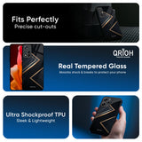 Sleek Golden & Navy Glass Case for Redmi Note 13 Pro 5G