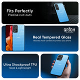 Wavy Blue Pattern Glass Case for Redmi Note 14 Pro 5G