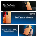 Orange Curve Pattern Glass Case for Redmi Note 14 Pro 5G