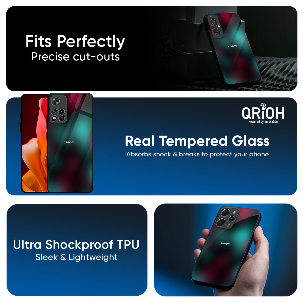 Dark Gradiant Glass Case for Redmi Note 14 5G
