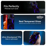 Blue Ring Light Glass Case for Redmi Note 14 5G