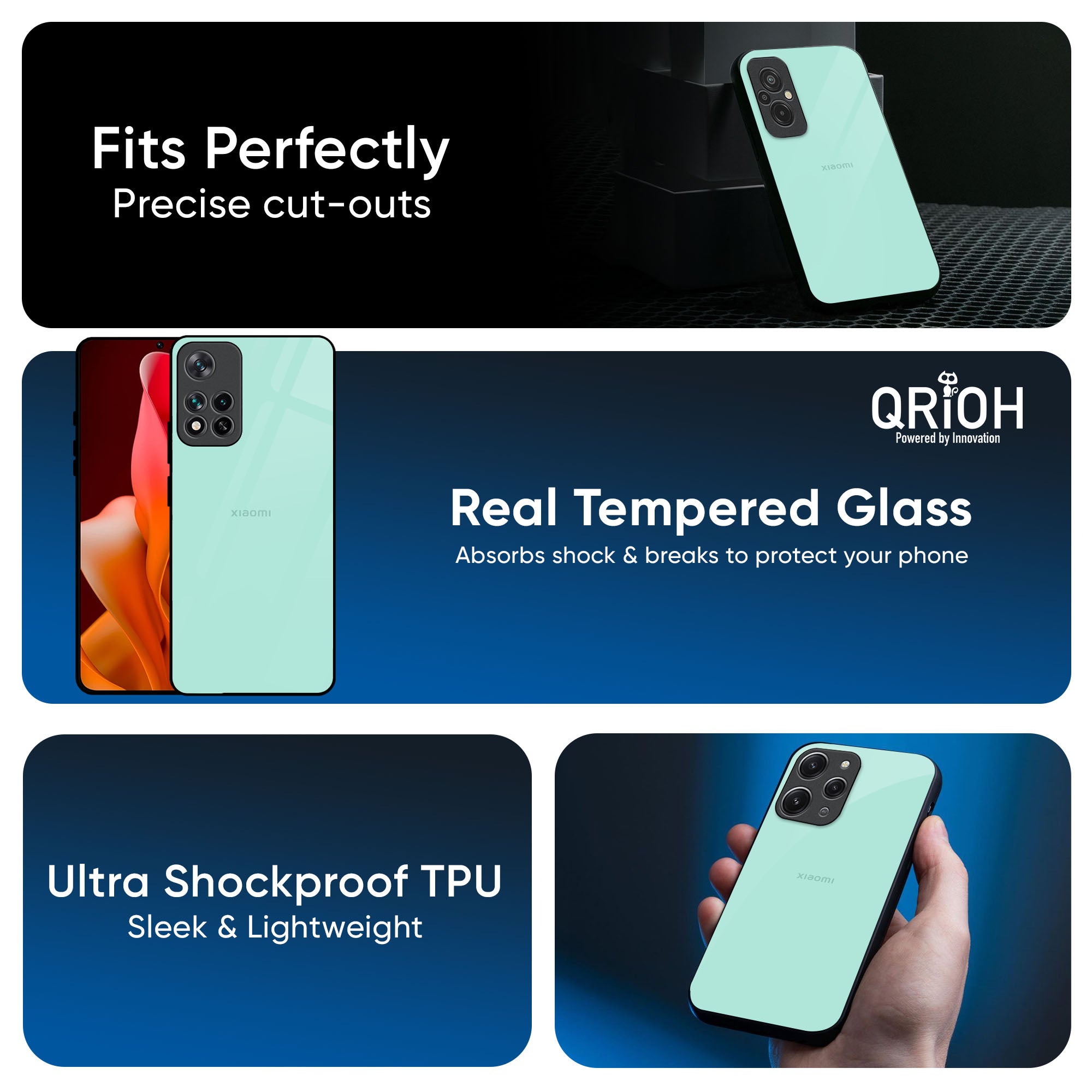 Teal Glass Case for Redmi Note 14 5G