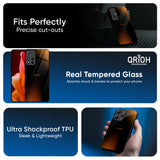 Orange Black Fusion Glass Case for Redmi Note 14 5G