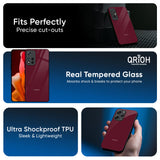 Classic Burgundy Glass Case for Redmi Note 14 Pro 5G