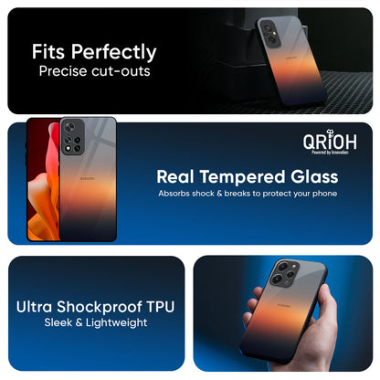 Aesthetic Orange Glass Case for Redmi Note 14 5G