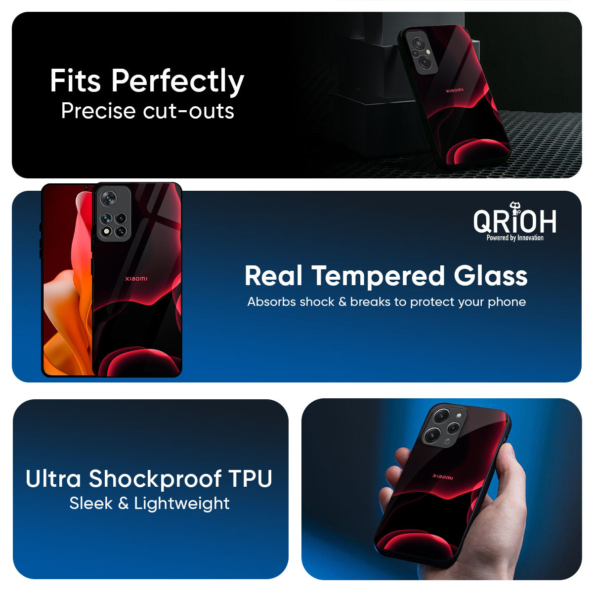 Red Thunder Glass Case for Redmi Note 14 5G