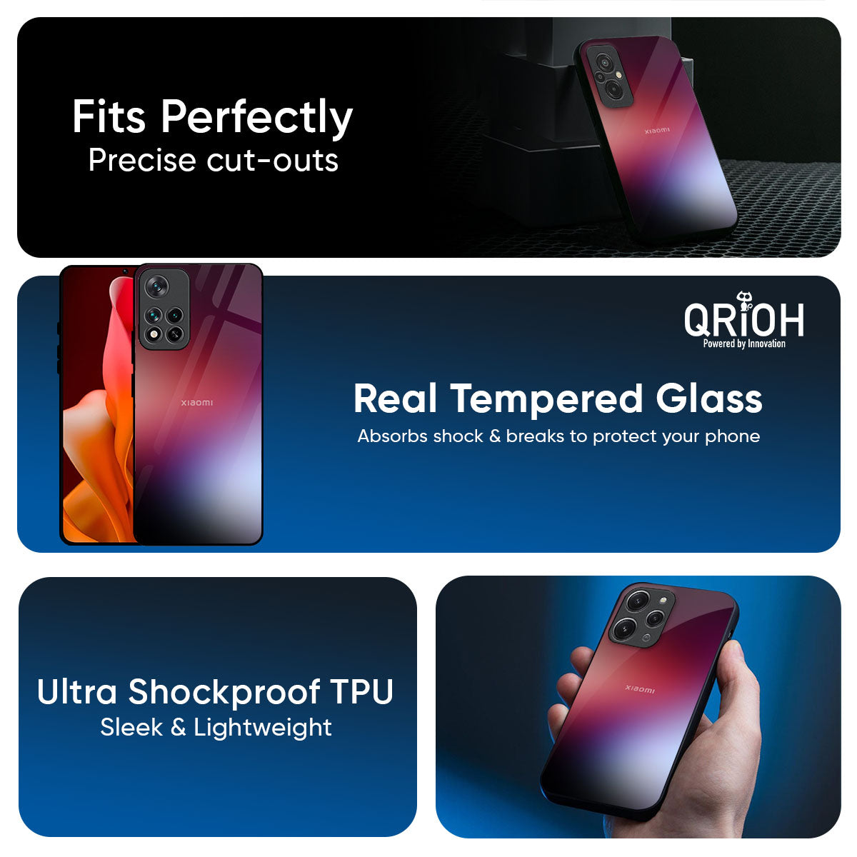 Gaussian Red Glass Case for Redmi Note 14 5G