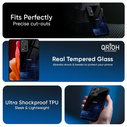 Blue Scratch Glass Case for Redmi Note 14 5G