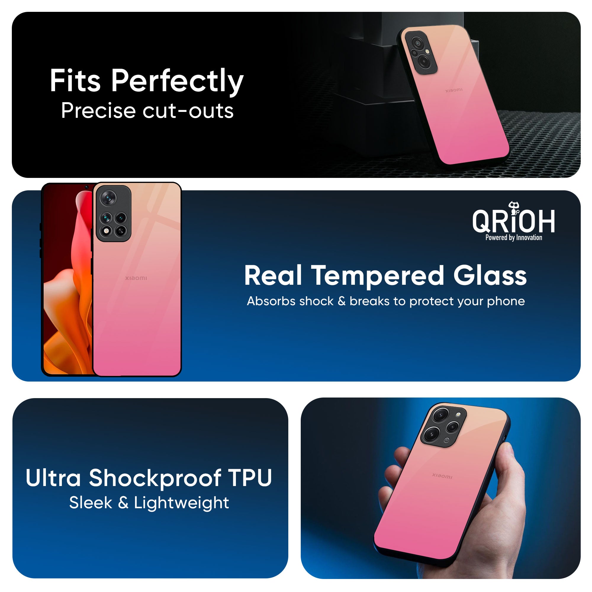 Pastel Pink Gradient Glass Case For Redmi Note 14 5G