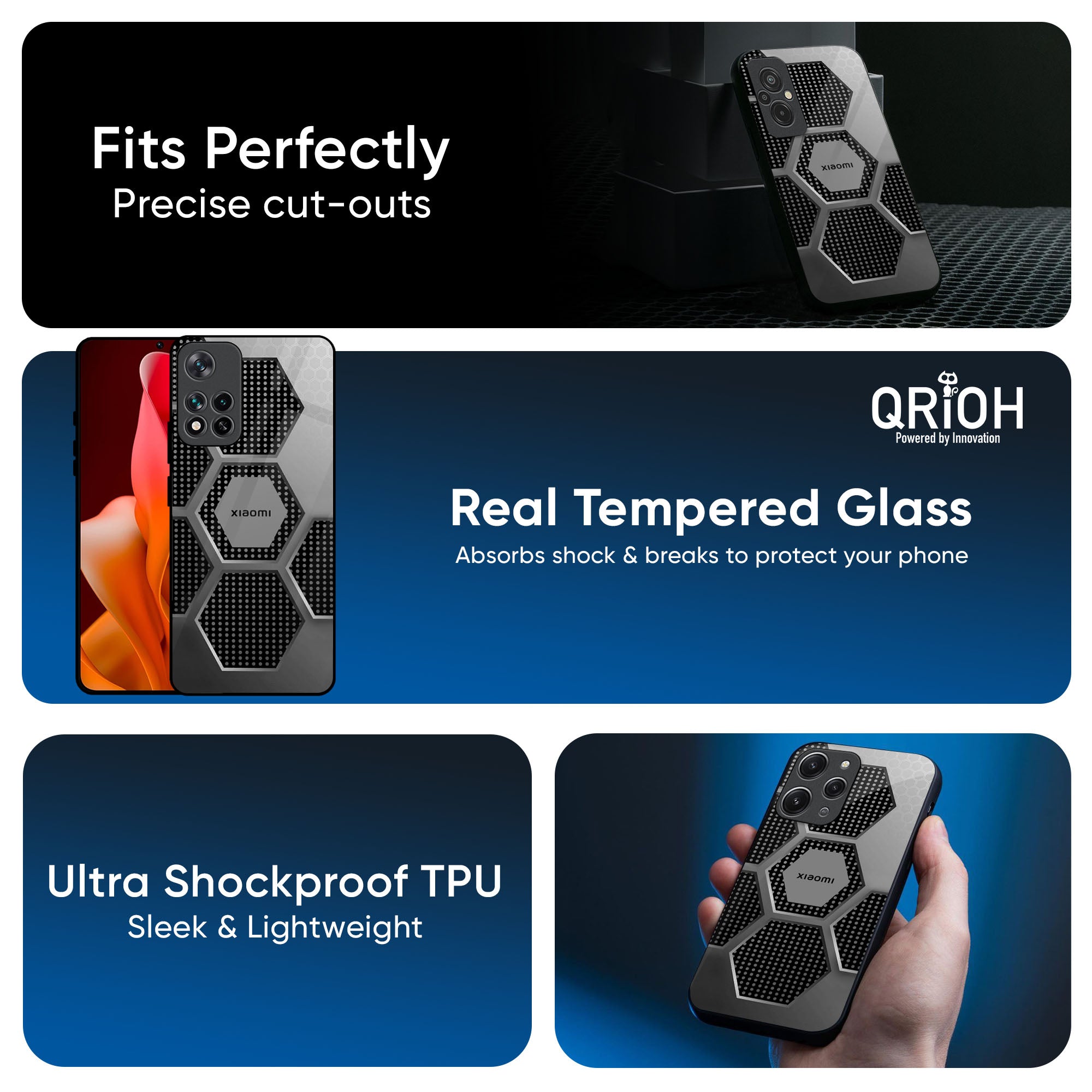 Hexagon Style Glass Case For Redmi Note 14 5G
