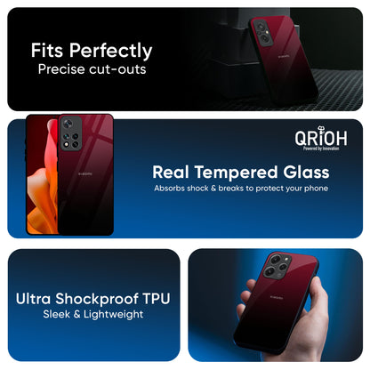 Wine Red Glass Case For Redmi Note 14 5G