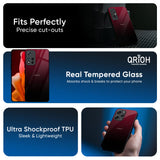 Wine Red Glass Case For Redmi Note 14 5G