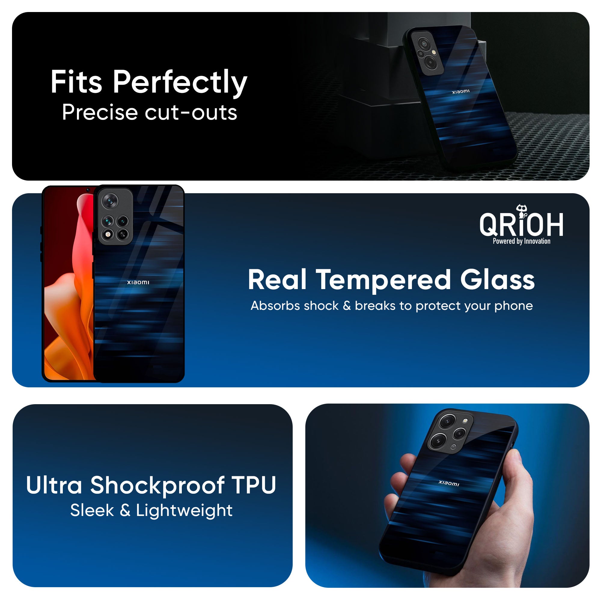 Blue Rough Abstract Glass Case for Redmi Note 14 5G