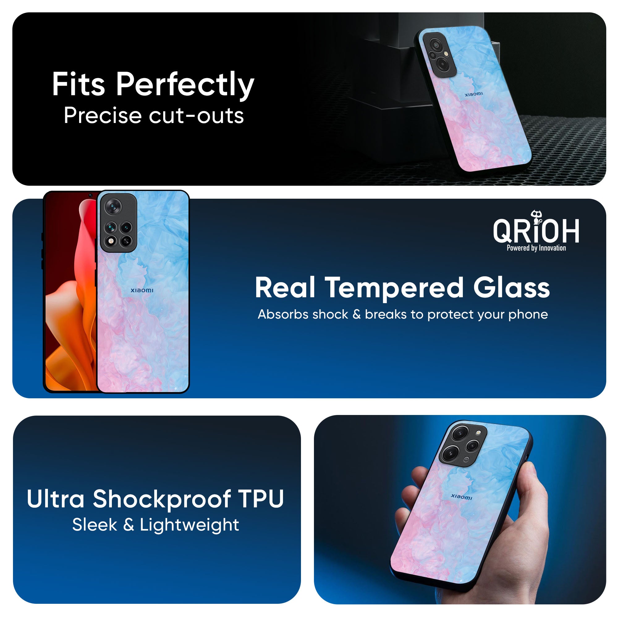 Mixed Watercolor Glass Case for Redmi Note 14 5G
