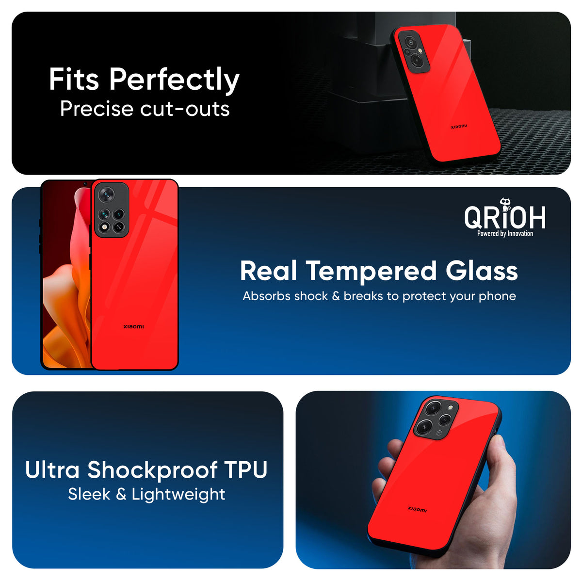 Blood Red Glass Case for Mi 14 CIVI