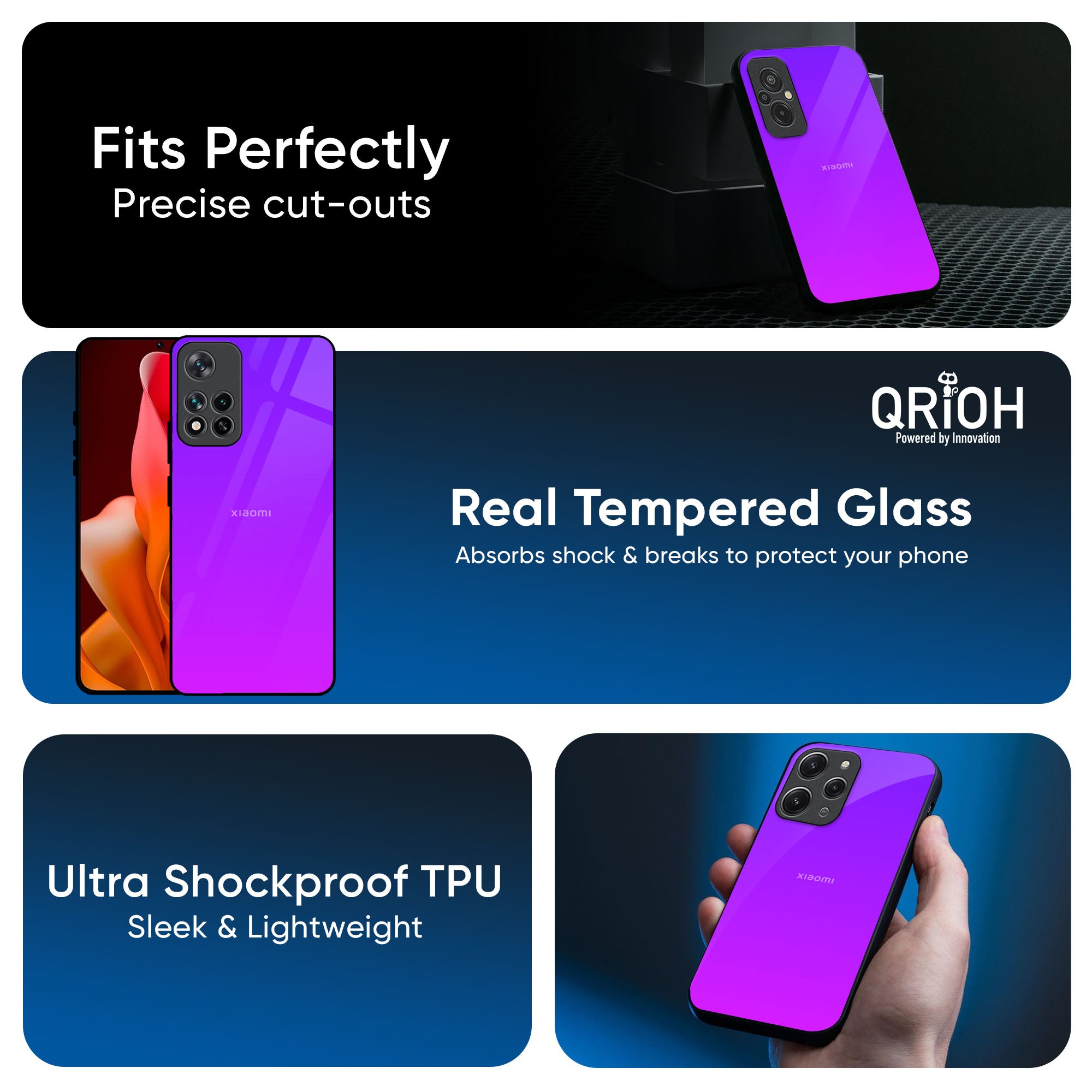 Purple Pink Glass Case for Redmi Note 14 Pro Plus 5G