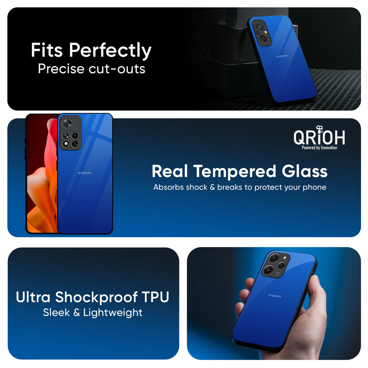 Egyptian Blue Glass Case for Redmi Note 14 Pro Plus 5G