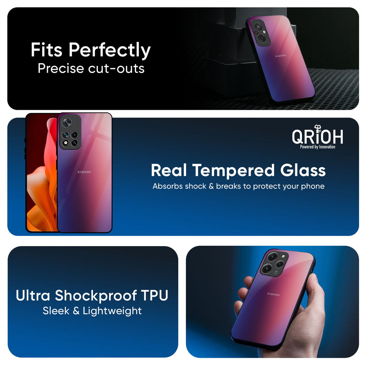 Multi Shaded Gradient Glass Case for Mi 14 CIVI
