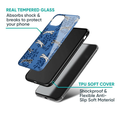Blue Cheetah Glass Case for Oppo A18