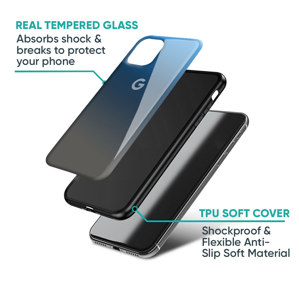Blue Grey Ombre Glass Case for Google Pixel 9