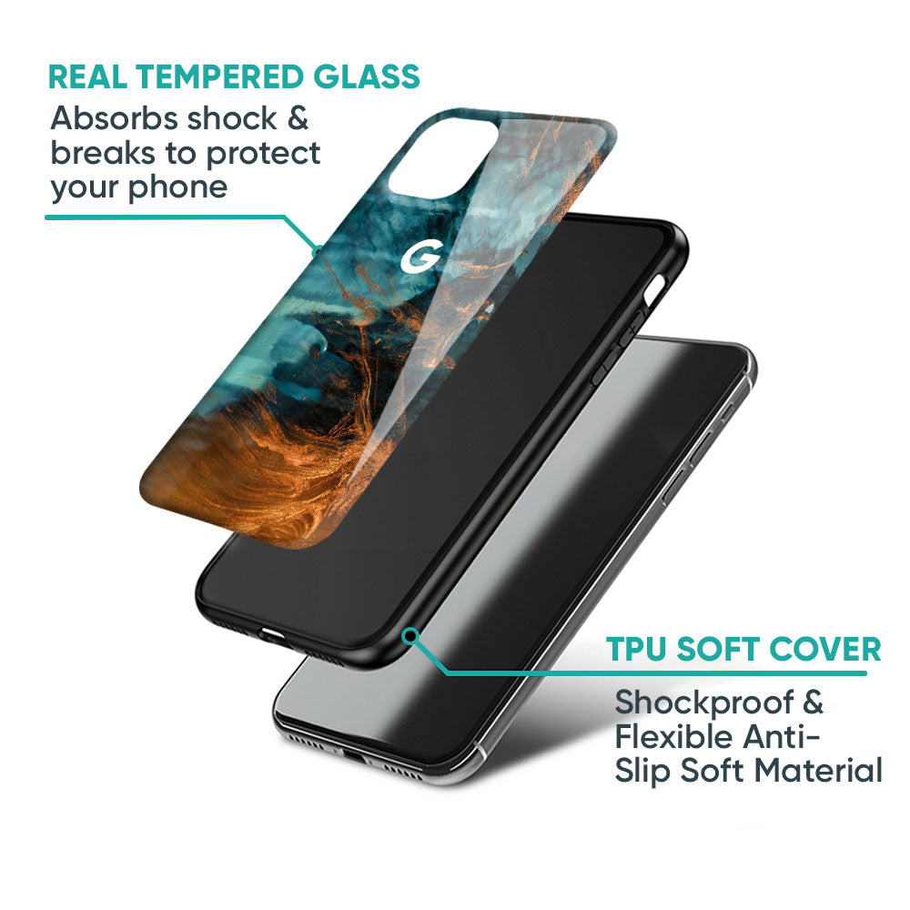 Golden Splash Glass Case for Google Pixel 9