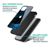 Polygonal Blue Box Glass Case For iPhone 16