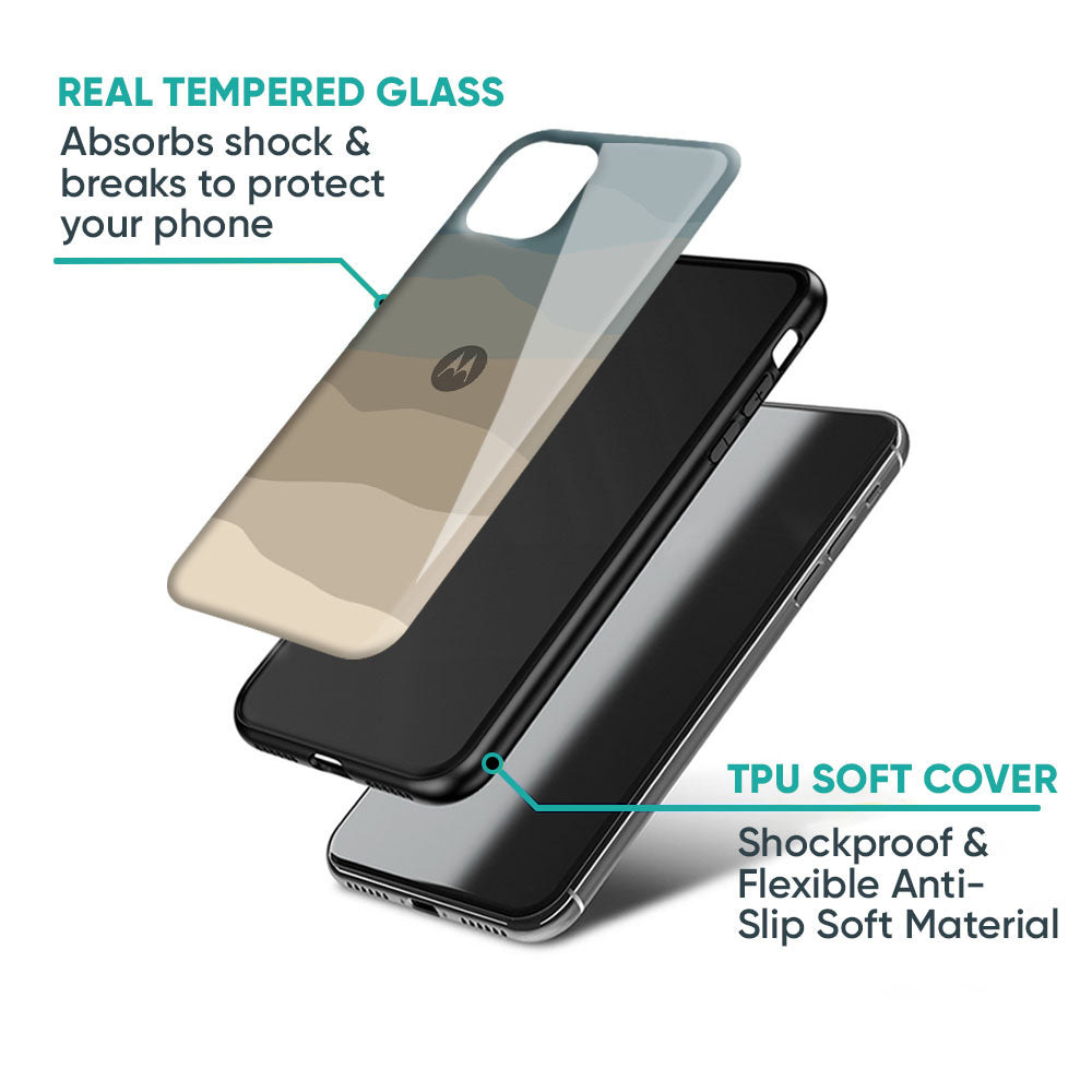 Abstract Mountain Pattern Glass Case for Motorola Edge 50 Ultra 5G