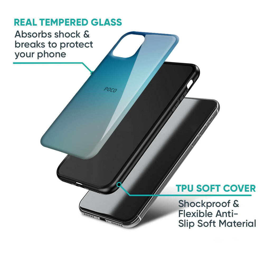 Sea Theme Gradient Glass Case for Poco X6 5G