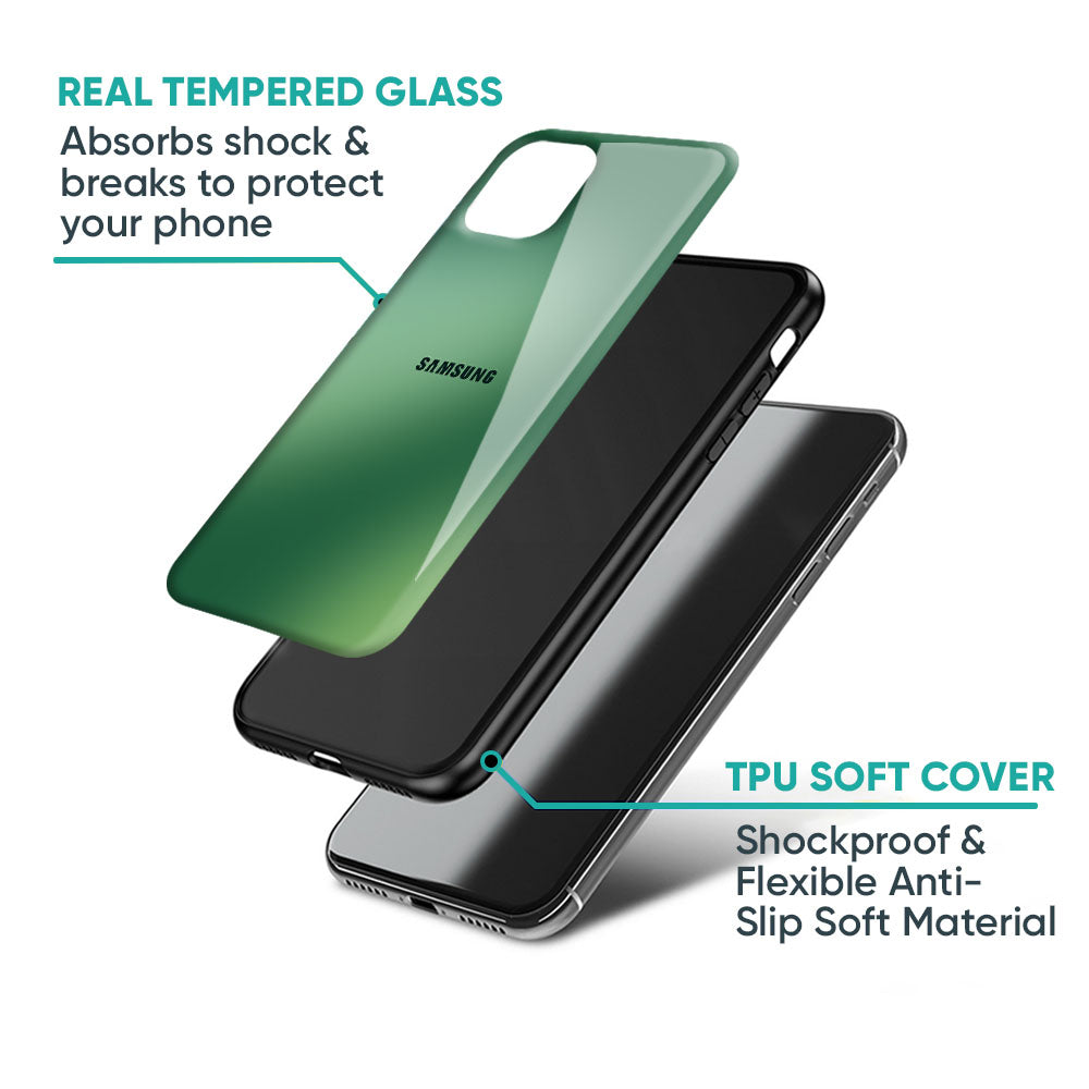 Green Grunge Texture Glass Case for Samsung Galaxy S25 5G