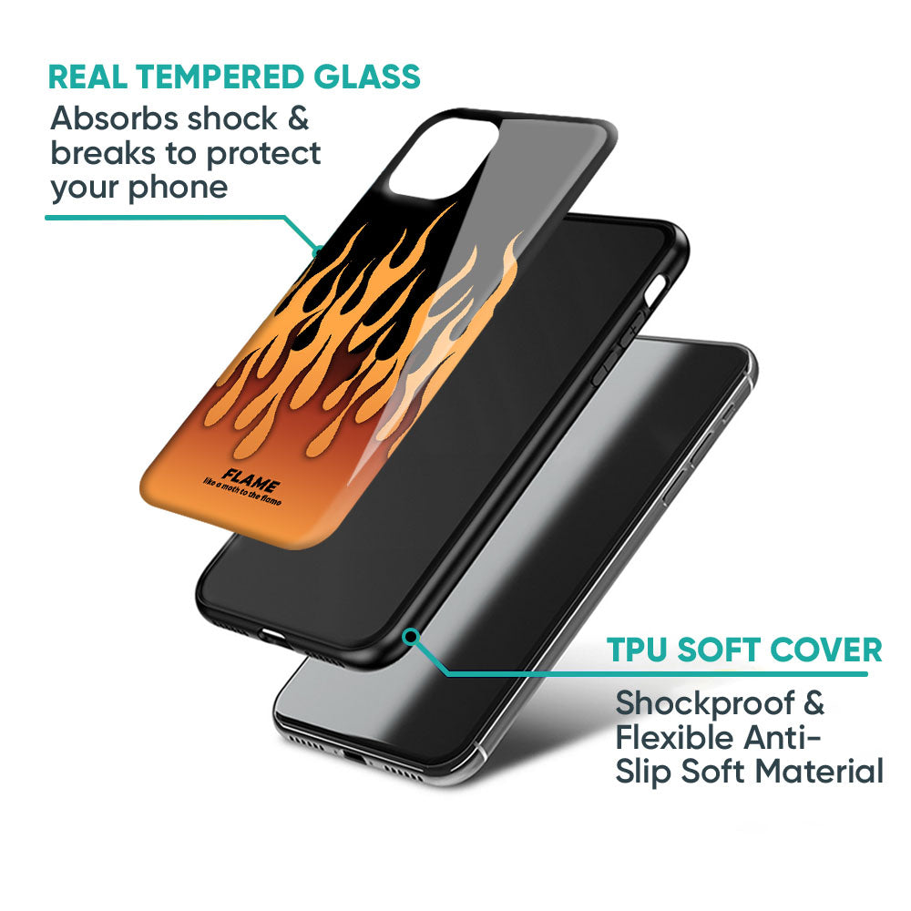 Fire Flame Glass Case for Realme 12 5G