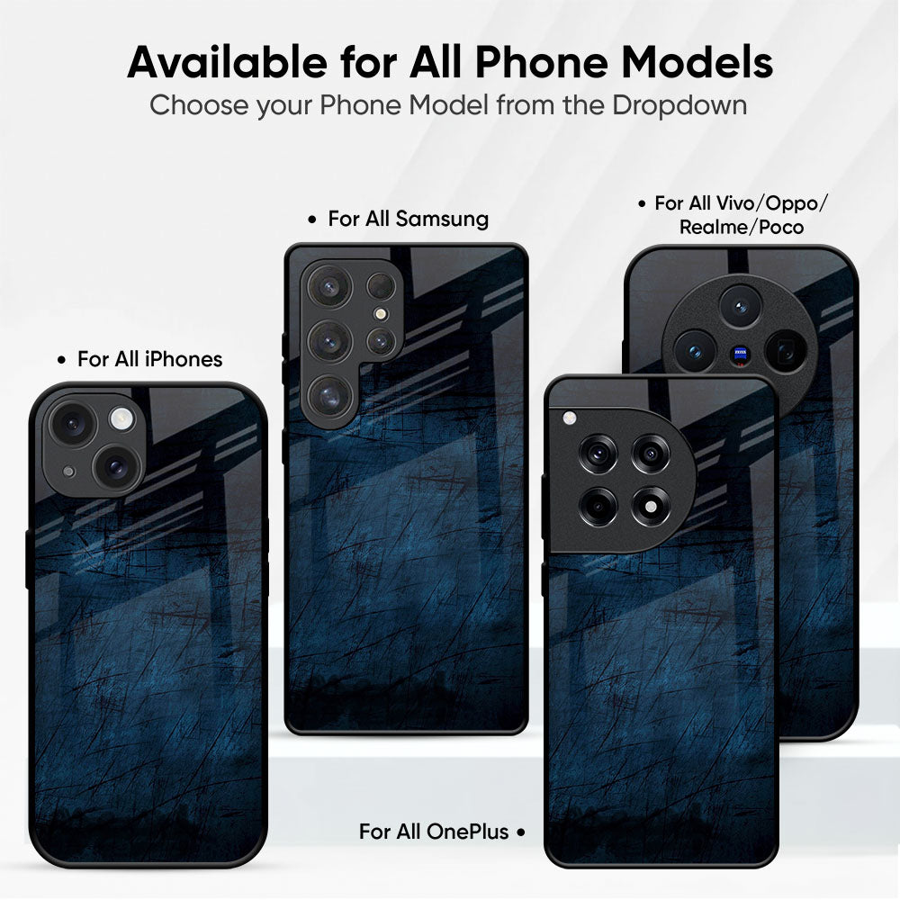 Dark Blue Grunge Glass Case